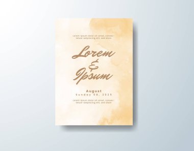 Soyut suluboya arkaplan içeren düğün davetiyesi