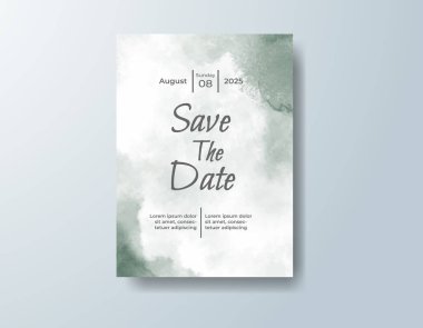 Soyut suluboya arkaplan içeren düğün davetiyesi