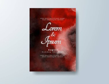 Soyut suluboya arkaplan içeren düğün davetiyesi