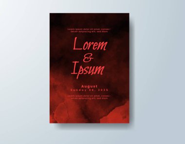 Soyut suluboya arkaplan içeren düğün davetiyesi