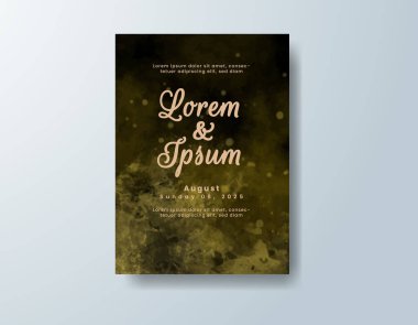 Soyut suluboya arkaplan içeren düğün davetiyesi