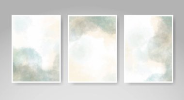 Parlak renkli vektör suluboya arkaplanlı kartlar. Randevunuz, kartpostalınız, afişiniz için tasarım.