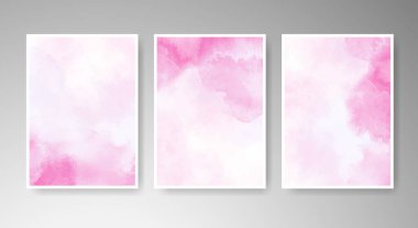 Parlak renkli vektör suluboya arkaplanlı kartlar. Randevunuz, kartpostalınız, afişiniz için tasarım.