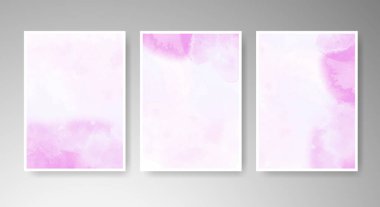 Parlak renkli vektör suluboya arkaplanlı kartlar. Randevunuz, kartpostalınız, afişiniz için tasarım.