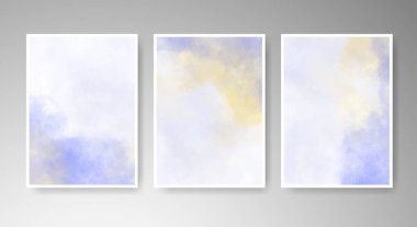 Parlak renkli vektör suluboya arkaplanlı kartlar. Randevunuz, kartpostalınız, afişiniz için tasarım.