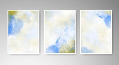 Parlak renkli vektör suluboya arkaplanlı kartlar. Randevunuz, kartpostalınız, afişiniz için tasarım.