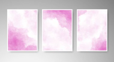 Parlak renkli vektör suluboya arkaplanlı kartlar. Randevunuz, kartpostalınız, afişiniz için tasarım.