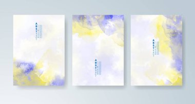 Parlak renkli vektör suluboya arkaplanlı kartlar. Randevunuz, kartpostalınız, afişiniz için tasarım.