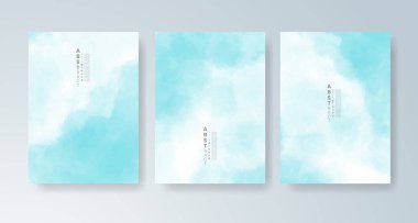 Parlak renkli vektör suluboya arkaplanlı kartlar. Randevunuz, kartpostalınız, afişiniz için tasarım.