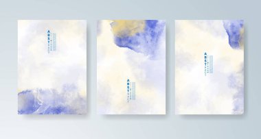 Parlak renkli vektör suluboya arkaplanlı kartlar. Randevunuz, kartpostalınız, afişiniz için tasarım.