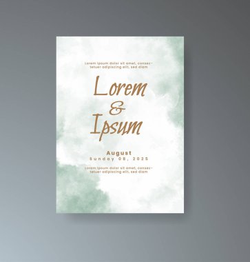 Soyut suluboya arkaplan içeren düğün davetiyesi