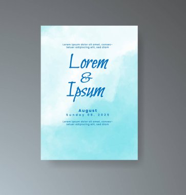 Soyut suluboya arkaplan içeren düğün davetiyesi