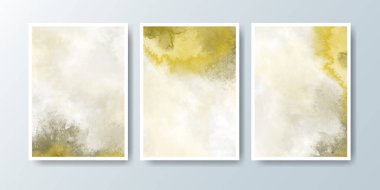 Parlak renkli vektör suluboya arkaplanlı kartlar. Randevun için tasarım, kartpostal