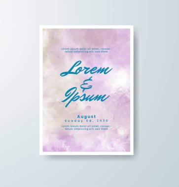 Lüks Suluboya düğün davetiyesi