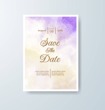 Lüks Suluboya düğün davetiyesi