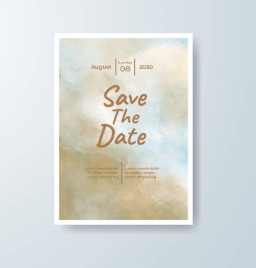 Lüks Suluboya düğün davetiyesi