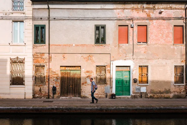 Uitzicht Het Historische Centrum Van Comacchio Emilia Romagna Italië Canal — Stockfoto