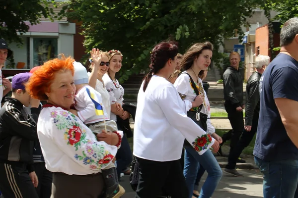 Desfile Cidade Cherkasy Bordado Ucrânia Ago 2016 — Fotografia de Stock