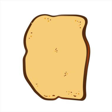  Tost, bir parça kızarmış ekmek. Vektör illüstrasyonu. 