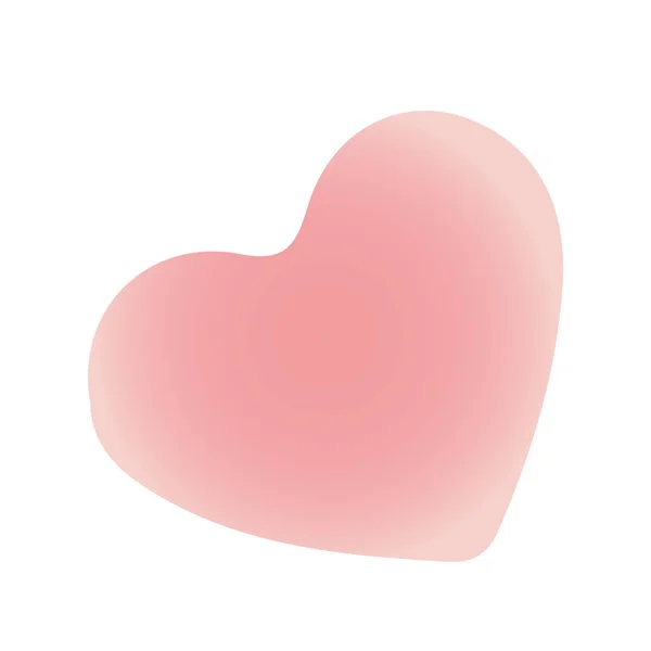 Lindo Corazón Rosa Aislado Sobre Fondo Blanco Dibujos Animados Vector — Archivo Imágenes Vectoriales