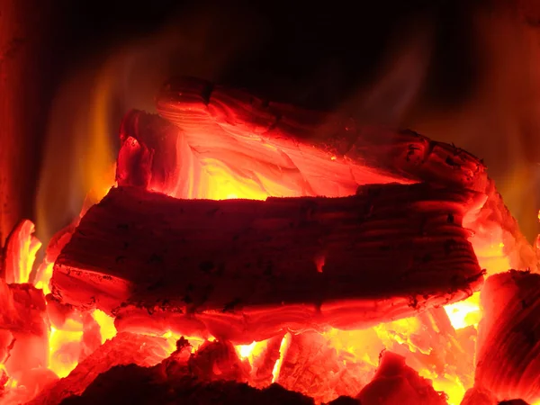 Spalanie Płomienia Kominku — Zdjęcie stockowe