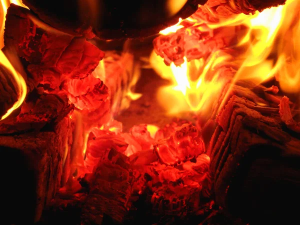 Płonący Ogień Może Być Używany Jako Tło — Zdjęcie stockowe