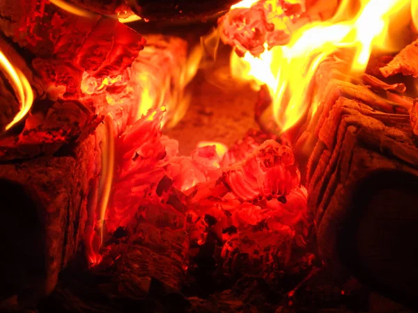 Płonący Ogień Może Być Używany Jako Tło — Zdjęcie stockowe