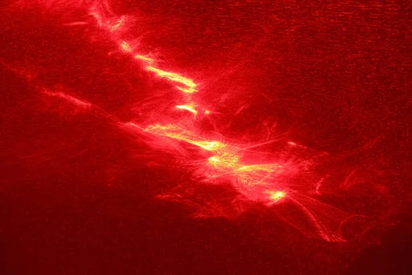 Vacker Fotofon Målad Med Röd Laser Som Ett Resultat Ljusbrytning — Stockfoto
