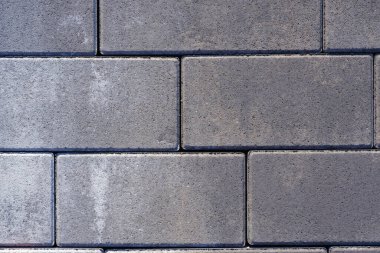 Vibro baskılı beton kaldırım levhaları. Dikdörtgen deseni.