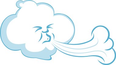 Blowing Wind Toon Character Vector clipart