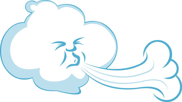Blowing Wind Toon Character Vector