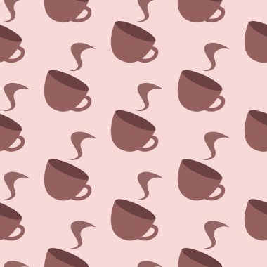 Kahveli fincanın kusursuz deseni. Sabıka izin vektör illüstrasyonu