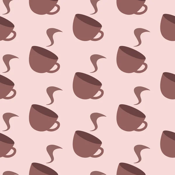 Naadloos Patroon Van Een Kopje Met Koffie Vector Illustratie Van — Stockvector