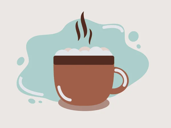 Copo Com Café Marshmallows Vector —  Vetores de Stock