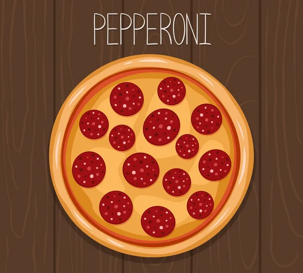 Vektorbild Der Pizza Pepperoni Illustration — Stockvektor