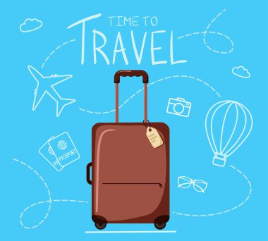 bir bavul seyahat için vektör çizim.