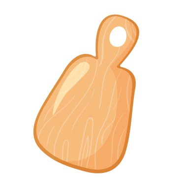 Çizgi film tarzında vektör tahta kesme tahtası. Resimler beyaz arkaplanda izole edildi