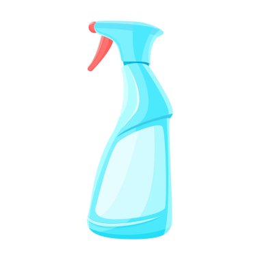 Çizgi film tarzında temizlik spreyi. Bir temizlik ürününün vektör çizimi. Beyaz bir arkaplanda izole edilmiş.