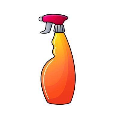 Duvar yazısı şeklinde parlak sprey. Temizlik maddesiyle birlikte vektör şişesi. Çizgi film illüstrasyonu beyaz arkaplanda izole edildi