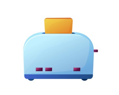 Çizgi film tost makinesi vektör görüntüsü. Mutfak aletleri. Resim beyaz bir arkaplanda izole edilmiştir..