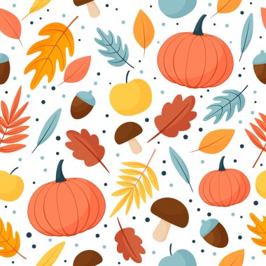 Kusursuz sonbahar şablonu. Sonbahar yapraklarıyla bastırın. Beyaz bir arkaplanda izole edilmiş