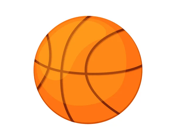 Balón Baloncesto Naranja Estilo Dibujos Animados Ilustración Vectorial Equipos Deportivos — Vector de stock