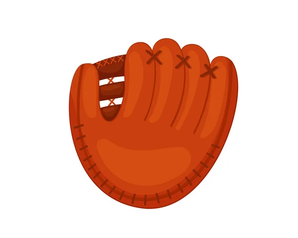 Baseball Glove Vector Sports Equipment Cartoon Style Isolated White Background — Wektor stockowy