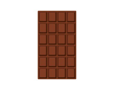 Sütlü çikolatanın vektör çizimi. Çizgi film tarzı. Beyaz arkaplanda izole