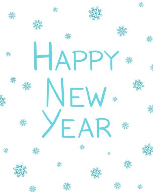 New Year card vector illustration. lettering happy new year.