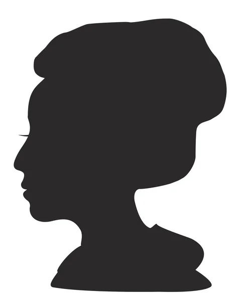 Silhouette of woman side view face isolated vector illustration. Woman beauty concept. Long-haired girl silhouette. — Stock Vector