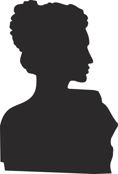 Chinese woman face silhouette. Elegant beautiful woman in a Chinese costume with a national hairstyle silhouette profile in black. Young attractive girl profile sign logo. — Stock Vector