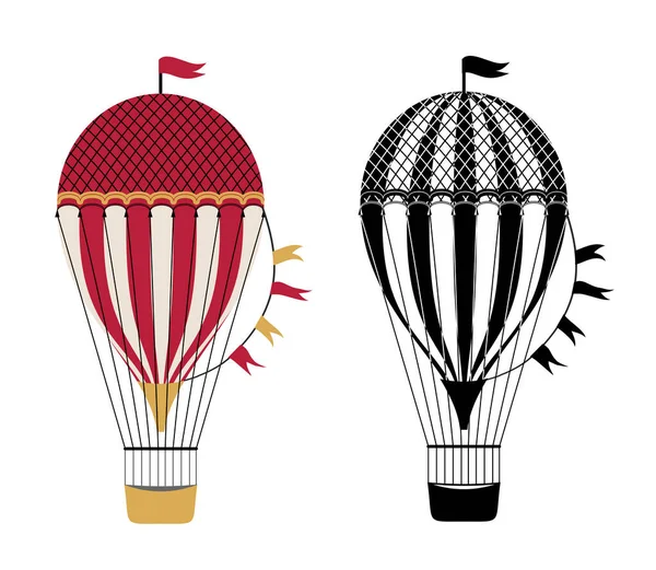 Luftballongsikonen. lufttransportsymbol, varmluftsballong vektor skylt på vit bakgrund, aerostat transport ikon i kontur stil för mobila koncept och webbdesign. Semesterdekorativ design — Stock vektor
