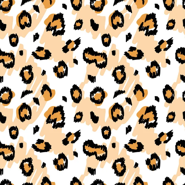 Diseño de patrón colorido exótico de leopardo, fondo de ilustración vectorial. Dibujado a mano, papelería, patrón de moda, sin costuras, papel, tela, camiseta, vestido, papel pintado, decorativo, taza, teléfono. — Vector de stock