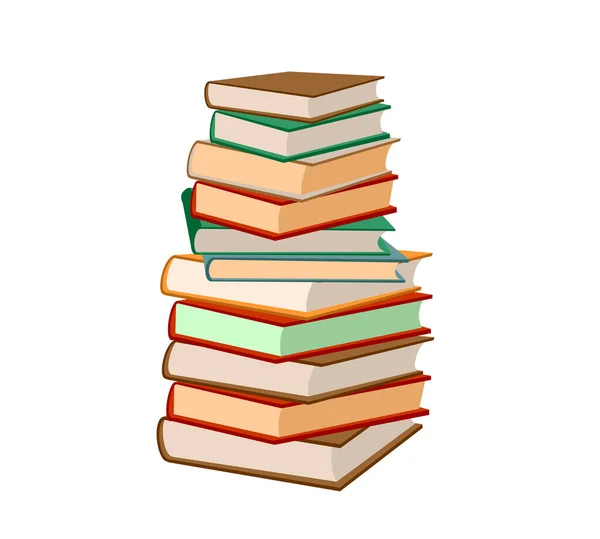 Stack of books on a white background. Pile of books vector illustration. Icon stack of books in flat style. Template design with books pile. Set of book icons in flat design style. — Stock Vector